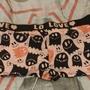 Kids Ghost Patterned Shorts - Black and Pink